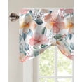 thumbnail image 3 of Tie Up Valance Curtain for Kitchen,Watercolor Spring Pink Flower Rod Pocket Short Curtains Adjustable Tie-Up Shade Valances,Blossom Floral Botanical Leaves Window Treatment for Bathroom Living Room, 3 of 8