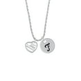 thumbnail image 2 of Delight Jewelry Silvertone Big Sister in Open Heart - 5/8'' Silvertone Script Initial Disc - F - Charm Necklace, 20"+3", 2 of 4
