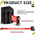 thumbnail image 3 of 16.4 Ft Magnetic Wall Mount Retractable Belt Barrier Authorized Access Only Belt with ABS Case Rope Barriers 1PCS, 3 of 7