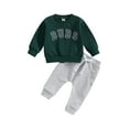 thumbnail image 2 of Fall Winter Baby Boy Clothes Infant Outfit 6M 12M 18M 24M 3Y Letter Print Sweatshirt Pants 2Pcs Sweatsuit Boys Clothiing Set, 2 of 10