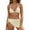 Beige, variant on Women's Bikini Sets High Waisted Swim Skirt Tummy Control Swimsuits Two Piece Scalloped Trim Bathing Suit Khaki for Size XL