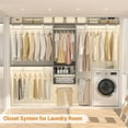thumbnail image 7 of 96 Inch Hanging Closet System, 8 FT Closet Organizer System with Hanging Rod, Walk In Mounted Closet System, Built-In Clothes Garment Rack with 3 Shelving Towers(Can Be Cut To Fit), Gray, 7 of 7
