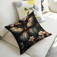 thumbnail image 4 of butterfly flowers fantasy Linen toss pillowcase decoration pillowcase gifting preferred 20x20 inch cushion cover 4 sets sofa pillowcase sofa bedroom living room car, 4 of 6