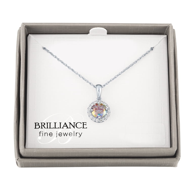 Brilliance Fine Jewelry Simulated Aurora Borealis & CZ Round Halo