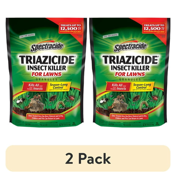 (2 pack) Spectracide Triazicide Insect Killer for Lawns, Granules Kill Lawn-Damaging Insects, 10 lb