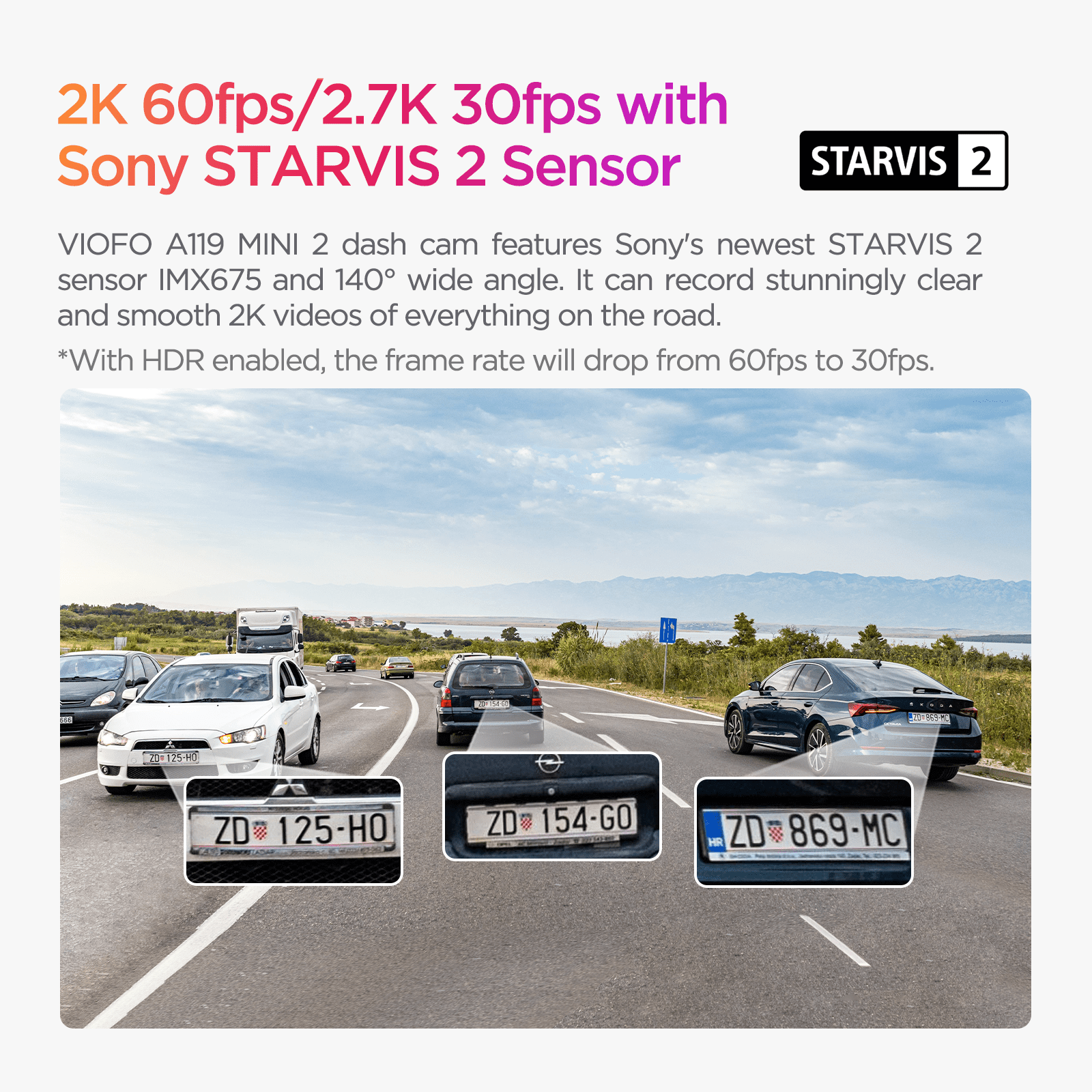 A119 MINI 2 Best-In-Class 2K HDR Image Quality, Sony STARVIS 2