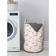 thumbnail image 3 of Flamingo Laundry Bag, Flamingos in Vintage Style Illustration Love and Romantic Animals Artwork Print, Basket with Handles Drawstring Closure for Laundromats, 13" x 19", Beige Pink, by Ambesonne, 3 of 4