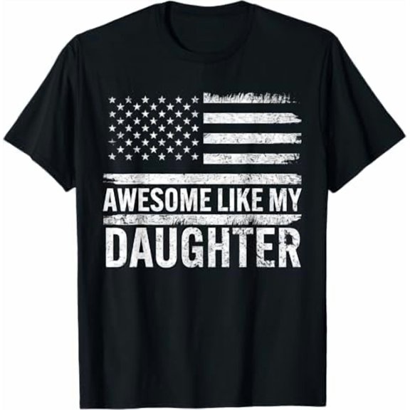 Greenink Awesome Like My Daughter T-Shirt Gifts Men Funny Fathers Day Dad Shirt Shirt Unisex Crewneck Short Sleeve Graphic Tees