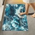 thumbnail image 4 of 2 Piece Soft Bathroom Rug Set Teal Elegant Floral Pattern Bath Mat and U-Shaped Toilet Contour Rug (16"x24"+20"x24"), 4 of 7