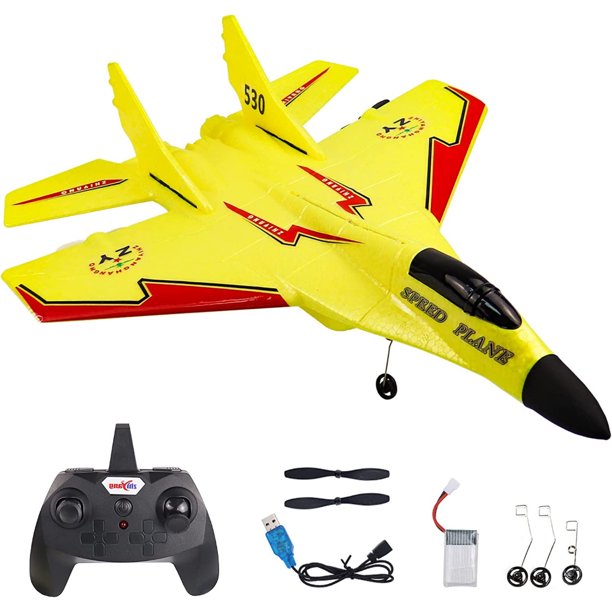 Airplanes, Remote Control Airplanes Glider, Easy to Fly Yellow Remote