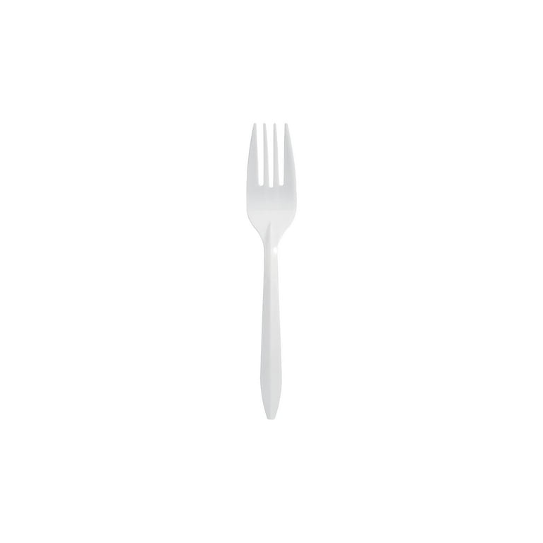 Mediumweight Wrapped Polypropylene Cutlery, Fork, White, 1000/Carton