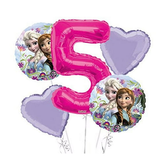 Frozen Balloon Bouquet 5th Birthday 5 pcs - Party Supplies