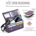 thumbnail image 2 of ShieldPlus RFID Crossbody Wallet Wristlet Purse with Phone Pocket for Women Men,Purple, 2 of 9
