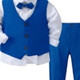 thumbnail image 4 of Qopobobo Toddler Dress Suit Toddler Boys Gentleman Outfit Baby Boy Suit Toddler Formal Outfit Kids Vest Gentleman Clothes Long Sleeve Shirt and Pants Set Blue,6-7 Years, 4 of 4
