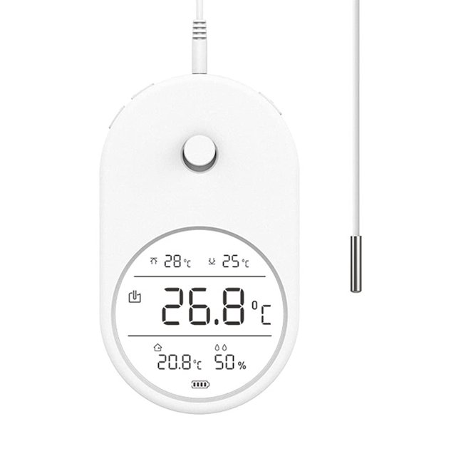 Termómetro de agua electrónico 3 en 1 para acuario, higrómetro, herramienta de medición de temperatura del agua digital LCD con sonda para peces, herramienta de medición de temperatura del tanque