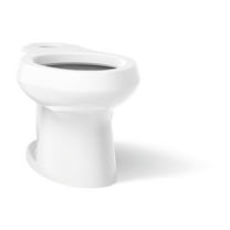 KOHLER K-4198-0 Wellworth Elongated Toilet Bowl, 12" or 14" Rough-In, Elongated Toilet, Toilet Bowl Only, White CA3