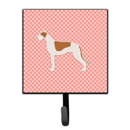 

Carolines Treasures BB3605SH4 Greyhound Checkerboard Pink Leash or Key Holder 7Hx4.25W multicolor
