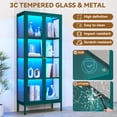 thumbnail image 2 of Polup 66''H Metal Curio Cabinet with 8-Color LED Lights, Vertical Display Cabinet, Green Storage Cabinet with 4-Tier Shelves & Glass Doors for Home Office, 2 of 10
