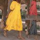 thumbnail image 1 of Vestido a media pierna con mangas abullonadas y flores bohemias para mujer ShuxiuWang 8390611618483, 1 of 1