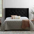 thumbnail image 2 of Rest Haven Tufted Wingback Upholstered Headboard, Queen, Black, 2 of 9