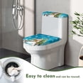 thumbnail image 4 of HELLHERO Snowman Snowflake Pattern Polyester Toilet Lid Covers Set for Household, Adjustable Elastic Installation Easy to Install, Stretchy Fabric, 17"x21", 4 of 8