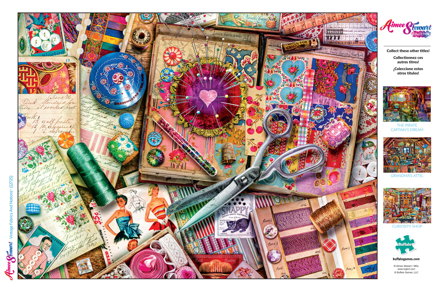 Buffalo Games Aimee Stewart - Vintage Fabrics and Notions 1000 Pieces Jigsaw Puzzle