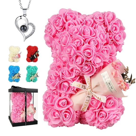Set de regalo K KYMAKE Rose Bear Pink Bear con collar