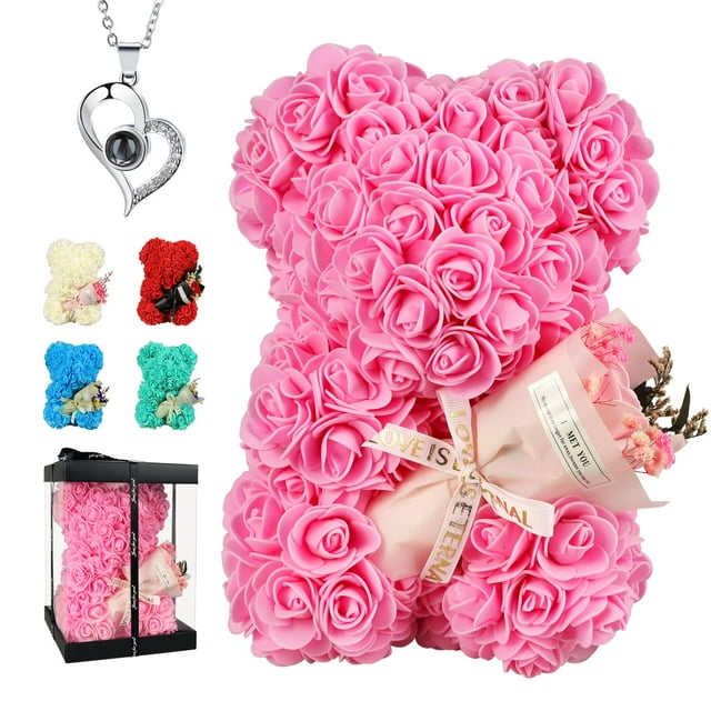 Set de regalo K KYMAKE Rose Bear Pink Bear con collar