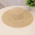 thumbnail image 5 of Clossjun Solid Straw Wide-Brim hat with Daisy Decor, UV-Protective, Lightweight for Trips., 5 of 7