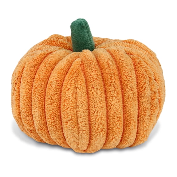 DolliBu Large Pumpkin Plush - Spooky Plush Pumpkin Toy for Teddy Bear Stuffed Animal, Cute Halloween Decor, Party Favor and Crafts, Thanksgiving Mini Pumpkin Plush Toy for Fall Pumpkin Decor - 4 Inch