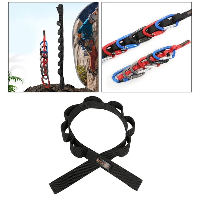 Cuerda de cadena de mgitas shamjiam Eslinga de nailon para escalar Negro 52 cm