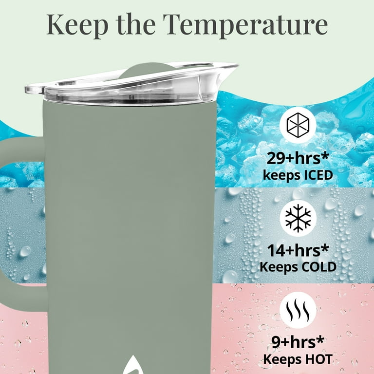 Stainless Steel Insulated Pitcher With Lid - 67oz Double Walled