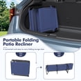 thumbnail image 4 of POTEBAN Heavy Duty Outdoor Lounge Chair, 350lbs Capacity Folding Recliner for Tanning & Pool, 1-Pack, Navy Blue, 4 of 6