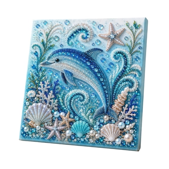 3D Sparkling Ocean Themed Pearl Art DIY Kit Beginner Friendly Craft Set for Adults Teens Sea Wall Decor Creative Gift
