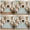 thumbnail image 6 of KAROSA Green Vintage Machina Washable Area Rug, Soft Low Pile Rug with Non-Slip TPR Backing,4'x6', 6 of 7
