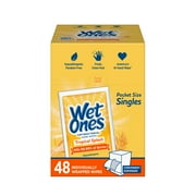 Wet Ones Antibacterial Hand Wipes Singles Dispenser, Tropical Splash, 48 Ct