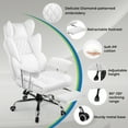 thumbnail image 3 of GTRACING Ergonomic Executive Cozy Fabric Gaming Office Chair with Footrest, White, 3 of 8