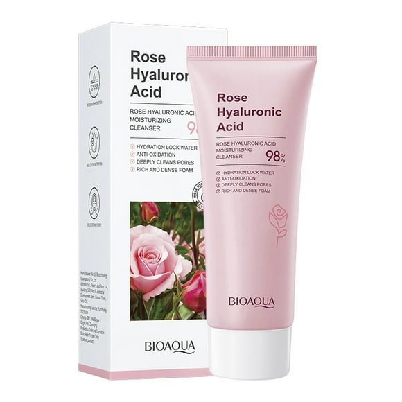 BIOAQUA Rose Hyaluronic Acid Moisturizing Cleanser Oil Control Cleanser Gentle Cleanser 100g