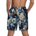 thumbnail image 4 of Haiem Abstract Blue Squares Men'S Quick-Dry Swim Trunks: Comfortable Beach Shorts With Mesh Lining And Pockets - Ideal For Swimming And Sunbathing Small, 4 of 9