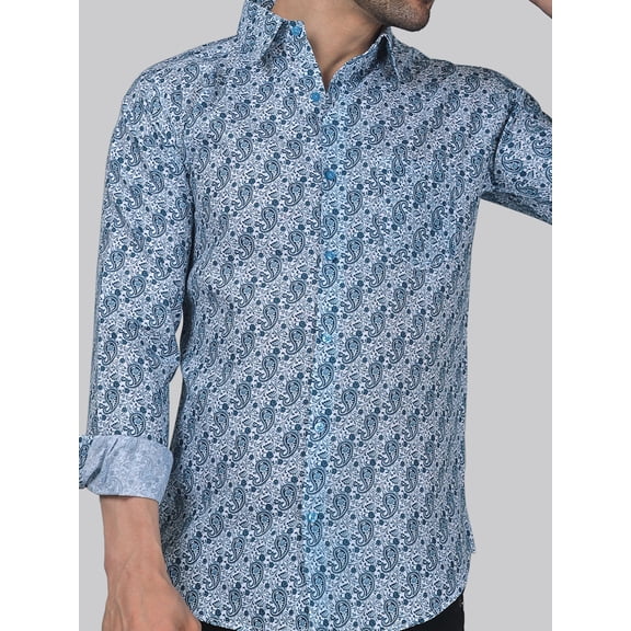 Mystic Men's Printed Full Sleeve Casual Linen Shirt