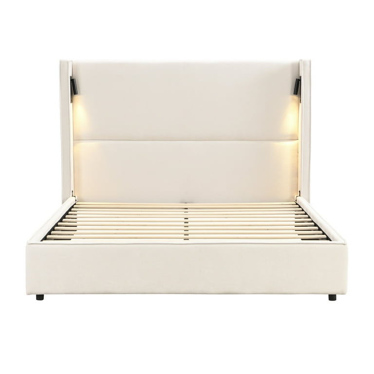 Paxton Modern Queen Upholstered Bed, Platform Bed with