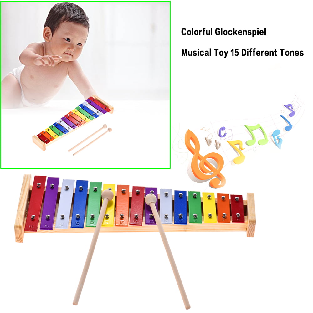 Colorful Glockenspiel Xylophone Wooden & Aluminum Percussion Musical A6M7 