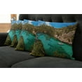 thumbnail image 2 of Ambesonne Nature Throw Pillow Cover 4 Pack, Yacht on Sea Scenic View, 18", Green Aqua Blue, 2 of 6