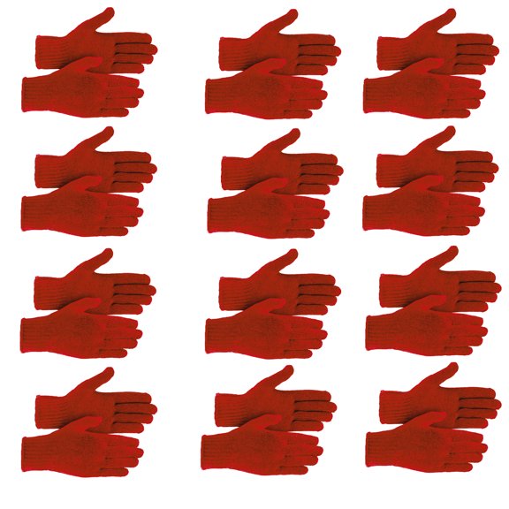Mens Winter Gloves 12 Pairs Soft Stretchy Gloves Knitted Mittens