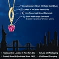 thumbnail image 2 of Gem Stone King 10K Yellow Gold Pink Created Sapphire and Lab Grown Diamond Pendant Necklace for Women | 0.63 Cttw | Gemstone September Birthstone | Heart Shape 5MM | With 18 inch Chain, 2 of 6