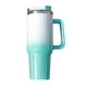 thumbnail image 2 of Vaso con asa de 40, taza térmica reutilizable a prueba de fugas, taza para beber, Taza de Viaje de café, taza de café helada para gimnasio, deportes blanco y verde, 2 of 9