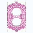 thumbnail image 2 of Metal Light Switch Plate Cover Mandala Pink White Flower Tile Pattern MDL069, 2 of 13