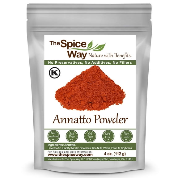 The Spice Way Annatto Powder - Latin American & Caribbean Cuisine, Powdered Spice, Achiote Powder, All Natural - 4 oz.
