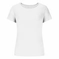 thumbnail image 5 of Tsesme Women’s Slim Round Neck Tops Summer Pit Stripe Short Sleeve Tight T-Shirt Casual Versatile Basic Tees, 5 of 7