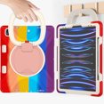 thumbnail image 5 of For iPad Pro 12.9 inch 2022/2021/2020/2018 Case, 360 Rotatable Handle Stand, Shoulder Strap, Drop-Proof Design, Colourful Red, 5 of 7